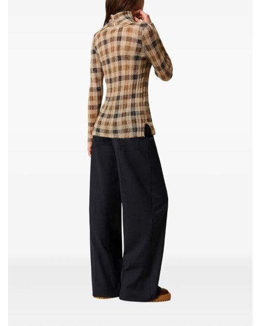 Twinset Blue Drawstring Wide-Leg Trousers