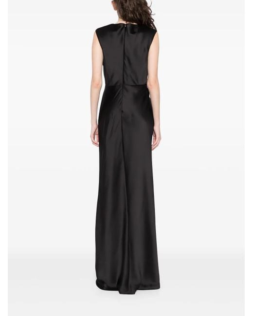 Amsale Black Fluid Twisted Draped Dress