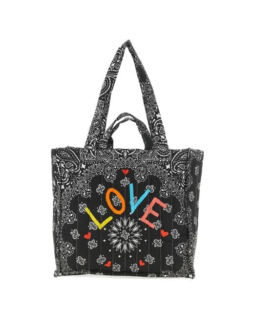 Call it By Your Name Black Quilted Bandana Tote Bag