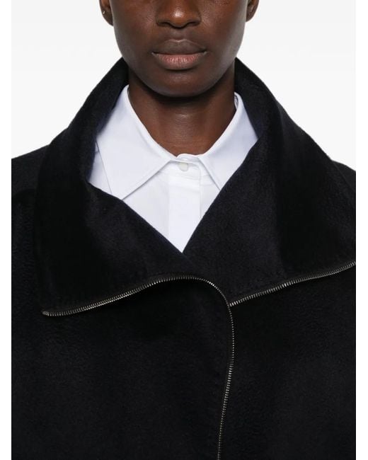 Max Mara Black Ala Cashmere Zip-Up Jacket