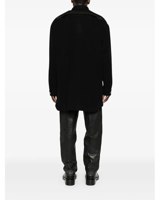 Rick Owens Black Long-Sleeves Coat for men