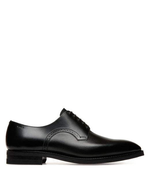 Bally Black Scrivani Leather Derby Shoes for men