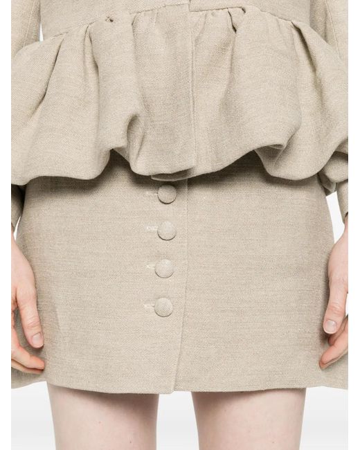 LIBEROWE Natural Buttoned Mini Skirt