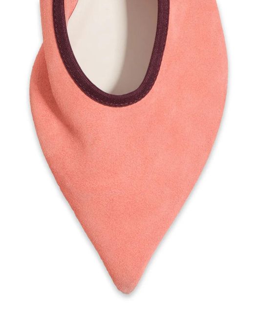 Bimba Y Lola Pink Suede Slingback Shoe With Low Heel