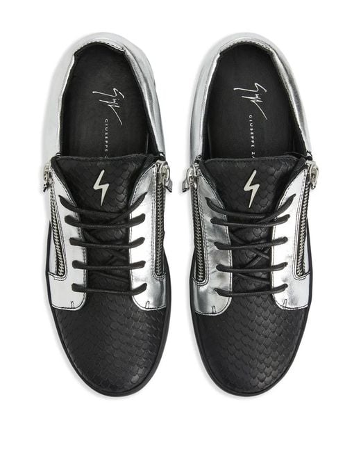 Giuseppe Zanotti Black Frankie Double-Zip Low-Top Sneakers for men