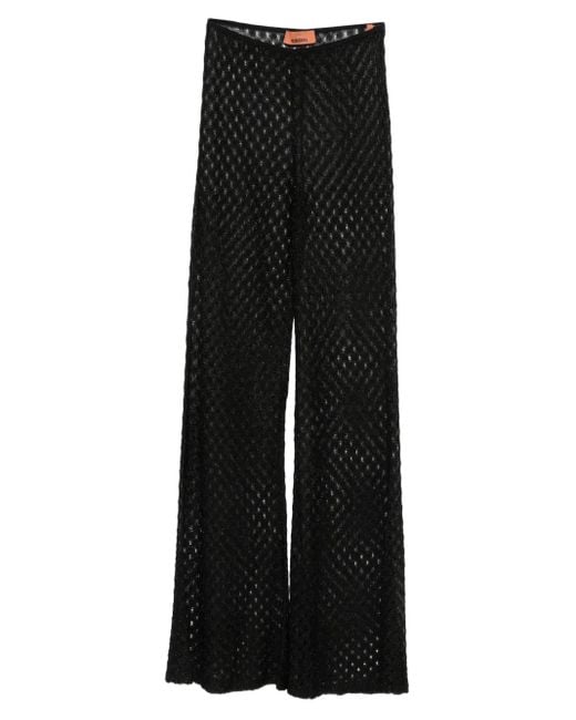 Missoni Gehaakte Doorzichtige Broek in het Black