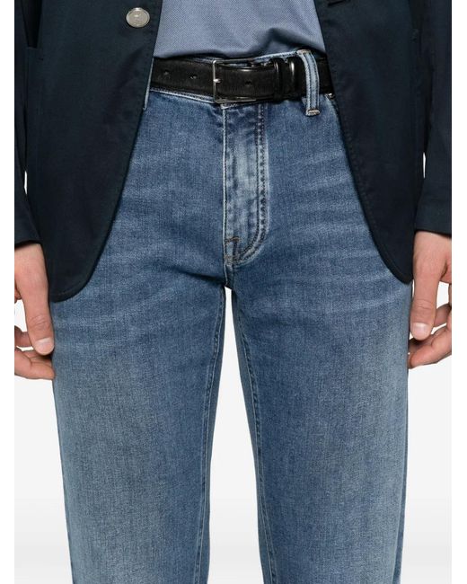 Brioni Blue Buttoned Jeans for men