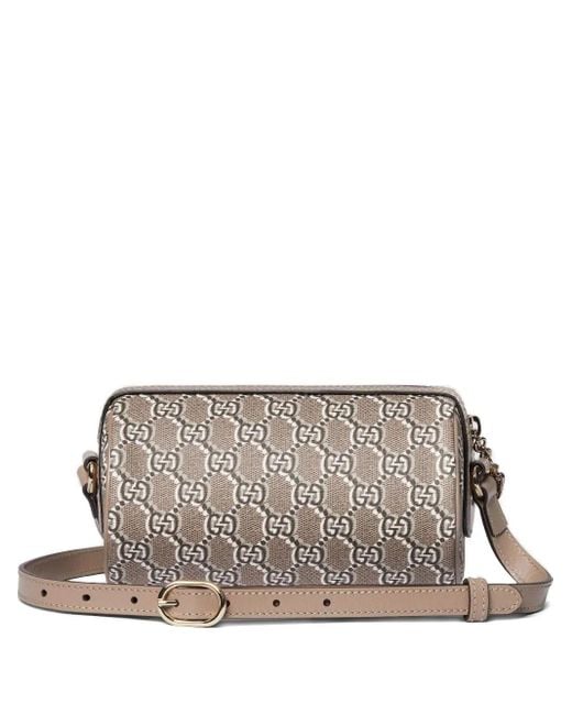Gucci Gray Gg Supreme Canvas Cylindrical Shoulder Bag