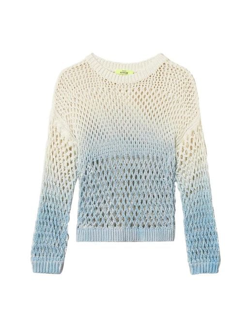 Twinset Blue X Myfo Openwork Jumper With Gradual Print