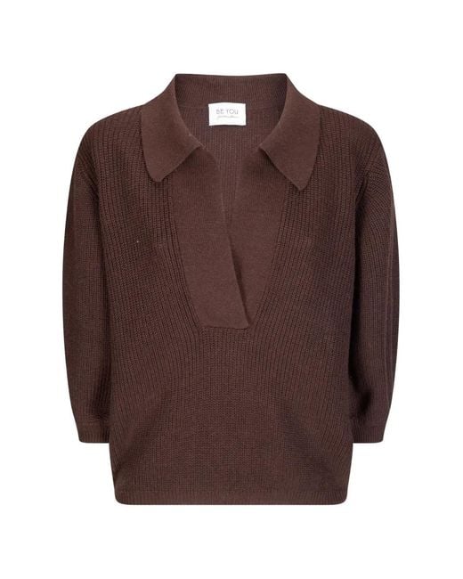 Be You Brown Collared Sweater