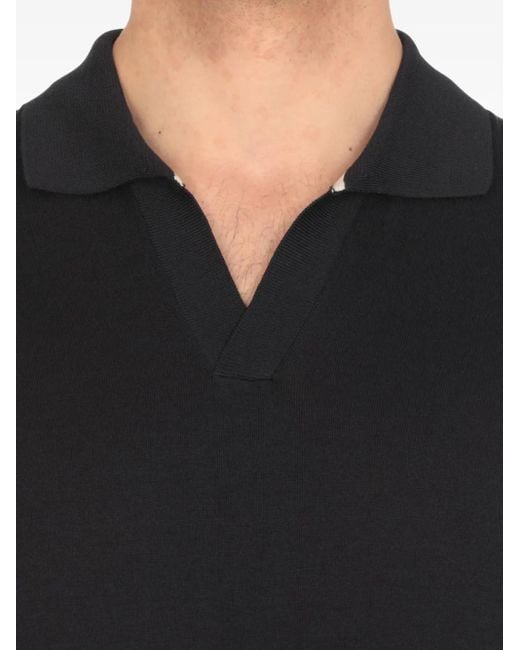 Polo A Maniche Corte di Peserico in Black da Uomo
