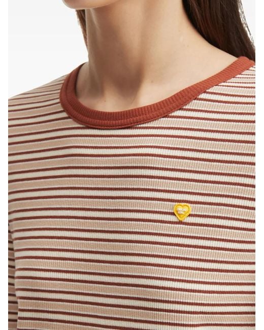 Chocoolate Natural T-Shirt Rayé À Manches Longues