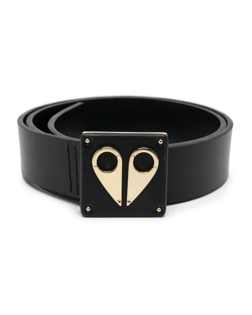Moose Knuckles Black Logo Icon Belt for men