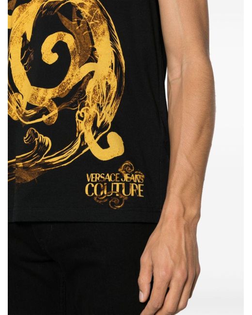 メンズ Versace Watercolor Couture Tシャツ Black