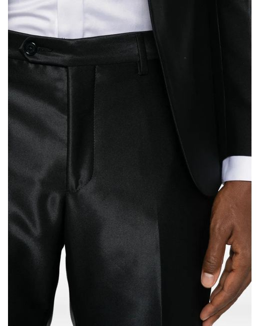 Carlo Pignatelli Black Satin-Finish S Suit for men