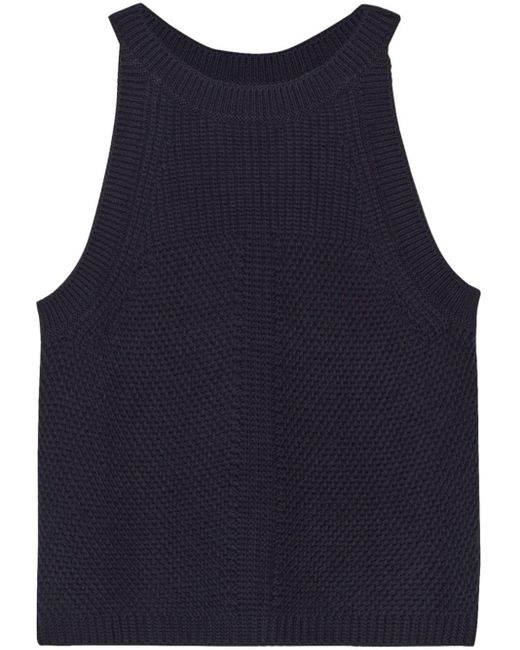 Closed Blue Ribbed-knit Organic Cotton Tank Top