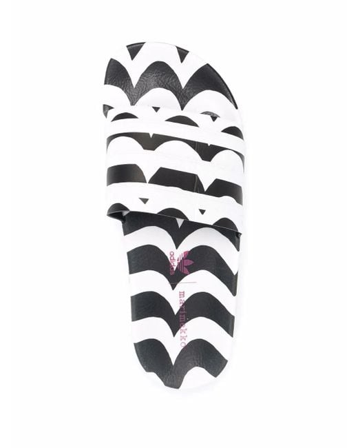 Adidas White Sandals Black