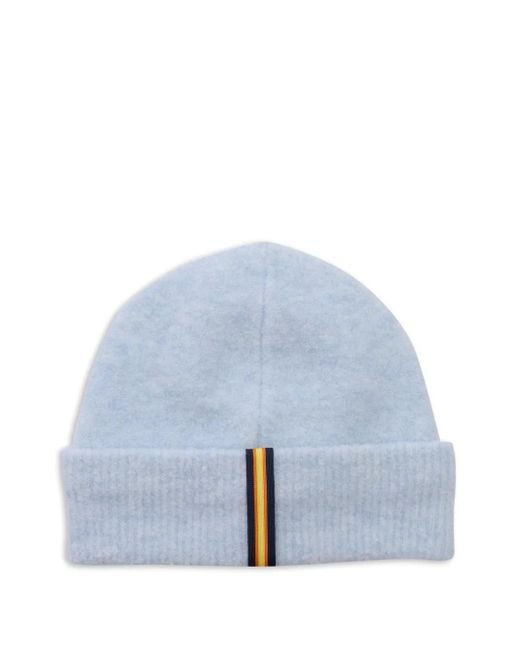 K-Way Blue Ribbed Beanie for men