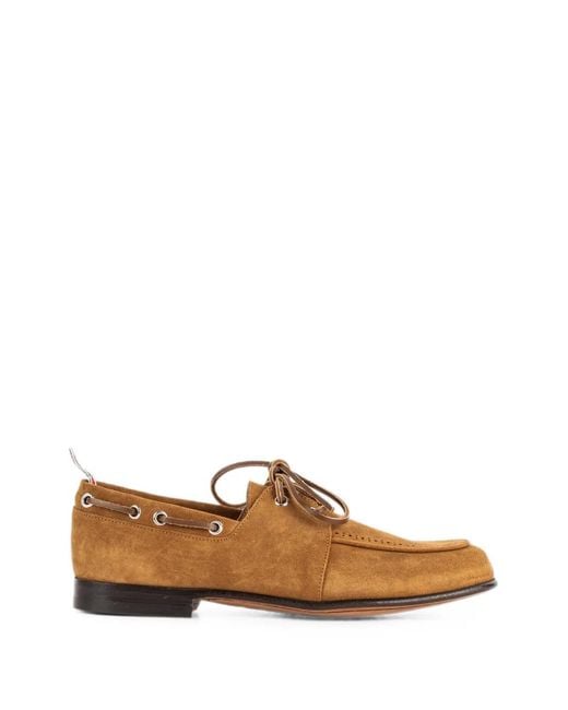 Thom Browne Brown Mocassins En Daim