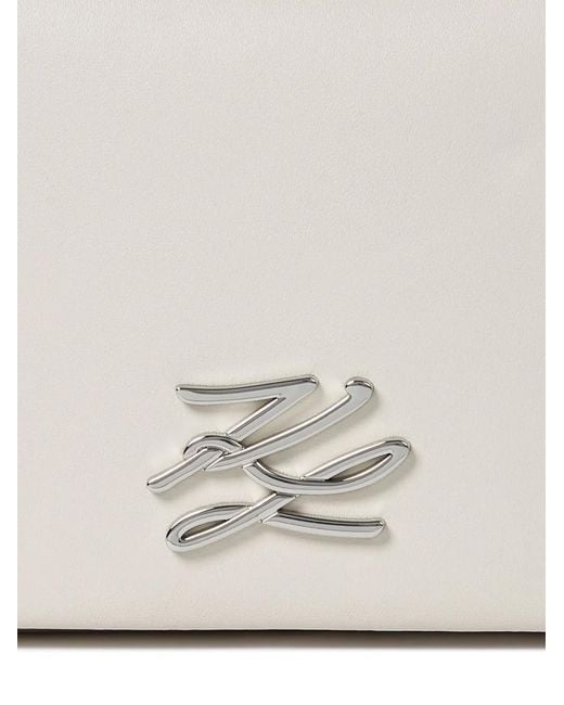 Karl Lagerfeld White Small K/Autograph Crossbody Bag