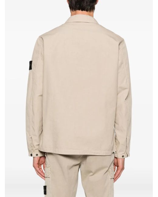 Stone Island Natural Zip-Front Patch-Pocket Jacket for men