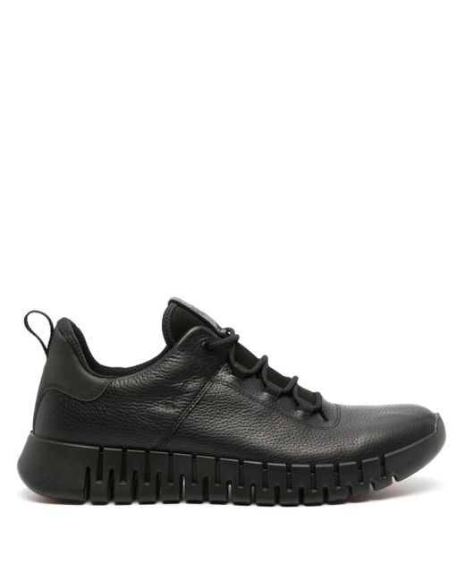 Ecco Black Gruuv Waterproof Leather Sneakers for men