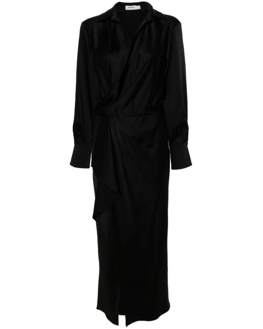 Jonathan Simkhai Wrap Shirt Maxi Dress in het Black