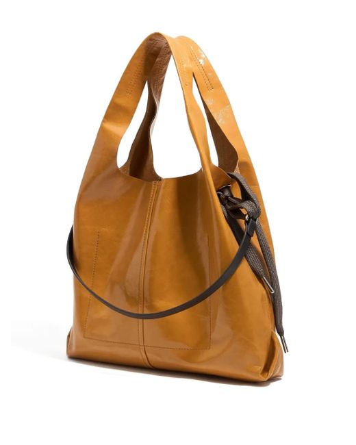Bimba Y Lola Brown Large Paper Leather Shoulder Bag