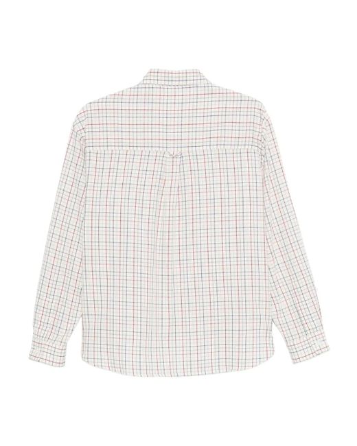 Aspesi White Peter-Pan-Collar Checked Shirt