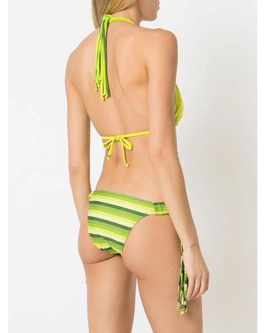 Amir Slama Yellow Striped Bikini Set