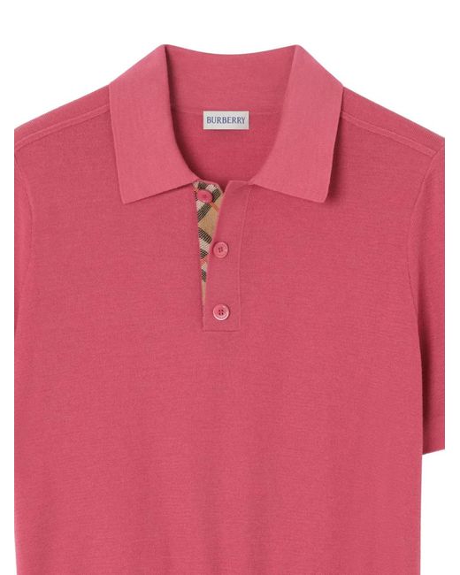 Burberry Pink Wool Polo Shirt