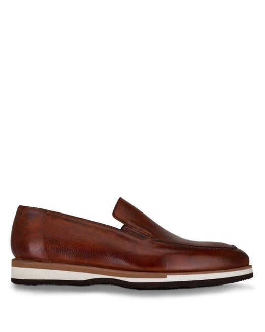 Bontoni Brown Passegio Leather Loafers for men