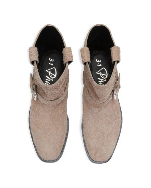 3.1 Phillip Lim Natural Alexa Moto Harness Boots