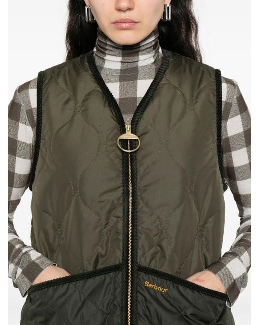 Barbour キルティング ベスト Green
