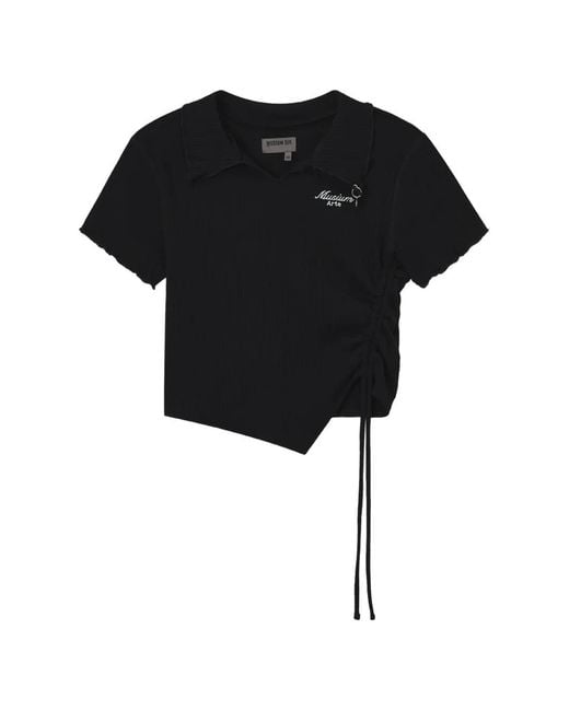Musium Div. Black Drawstring Collar Top