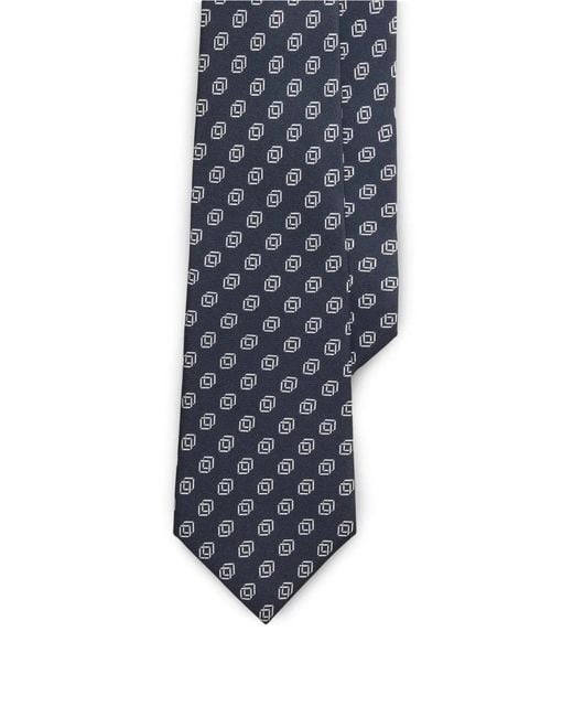 Ralph Lauren Blue Linked-Cubes Silk-Twill Tie for men