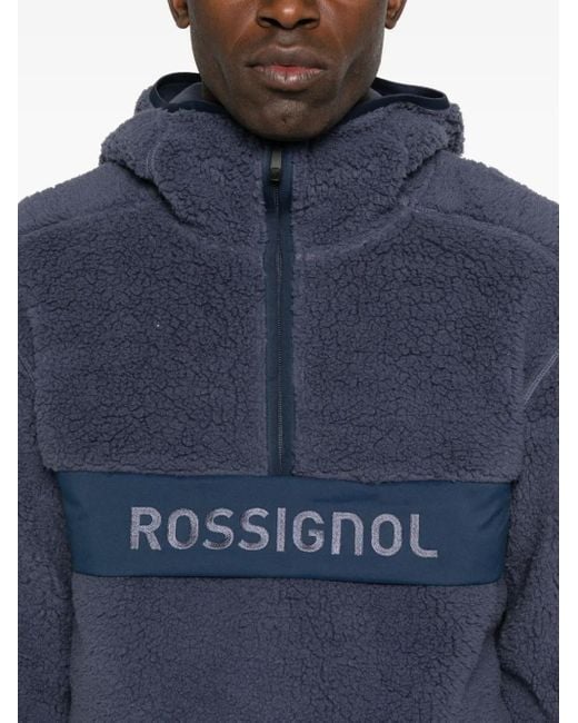 Rossignol Blue Fleece Half-Zip Hoodie for men