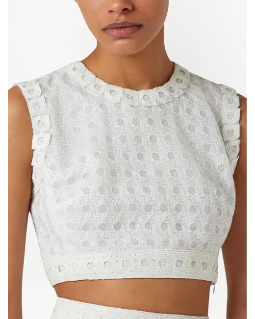 Giambattista Valli クロップド ニットトップ White