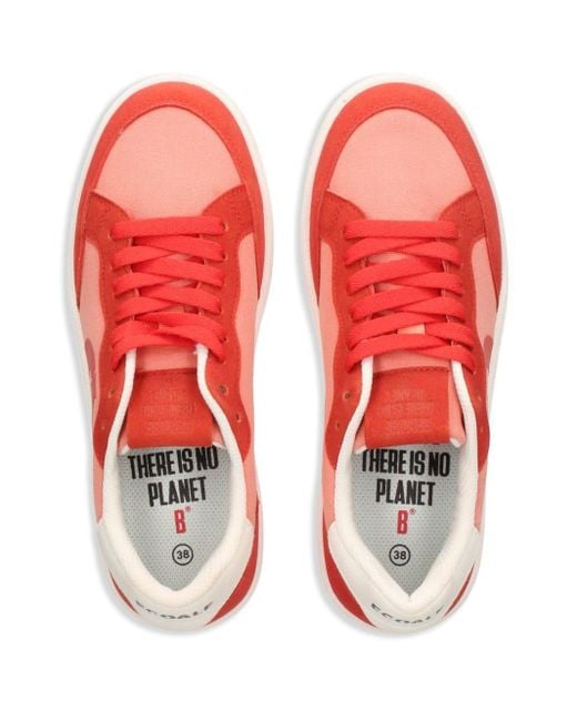 Ecoalf Red Deia Panelled Sneakers