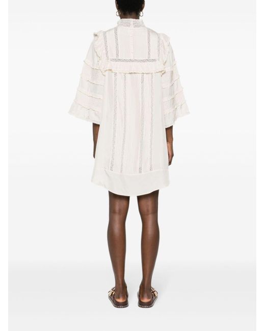 Isabel Marant White Zakae Lace-trim Midi Dress