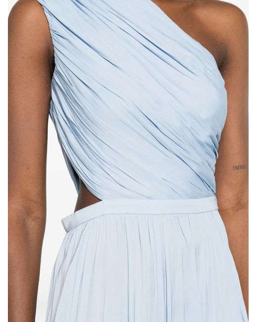 Maje Blue Cut-Out One-Shoulder Midi Dress