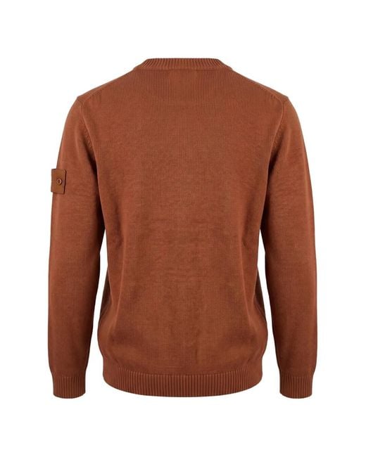 Stone Island Brown Logo-Patch Sweater for men