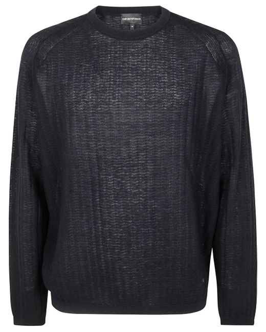Maglione Girocollo di Emporio Armani in Blue da Uomo