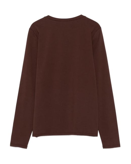 P.A.R.O.S.H. Brown Long-Sleeve Cotton T-Shirt