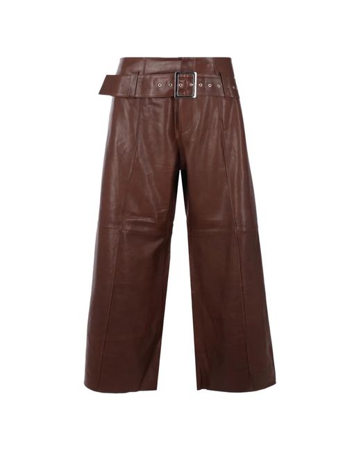 10 Corso Como Brown Wide-Leg Belted Trousers
