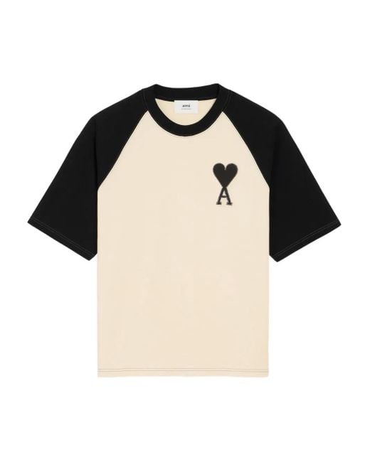 AMI Black Ami De Coeur Short-Sleeve Cotton T-Shirt