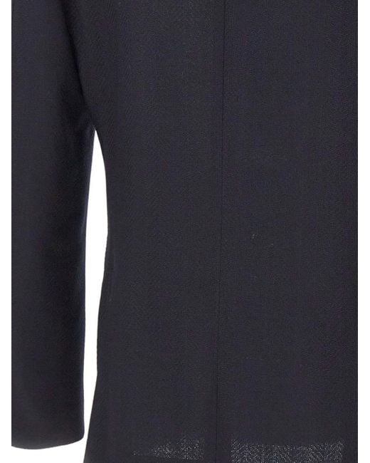 Lardini Blue Herringbone-Pattern Double-Breasted Blazer for men