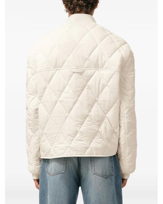 AMI White Crinkled Padded Jacket