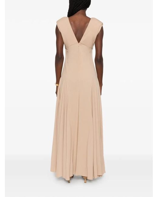 Carla G White Draped Maxi Dress