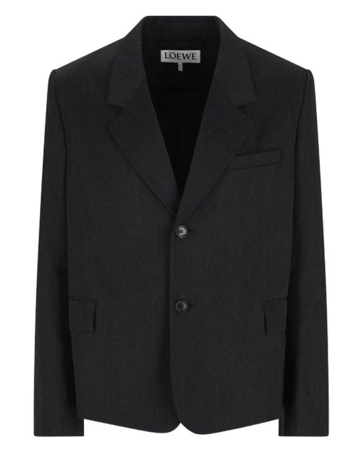 Loewe Black Buttoned Cropped Jacket for men